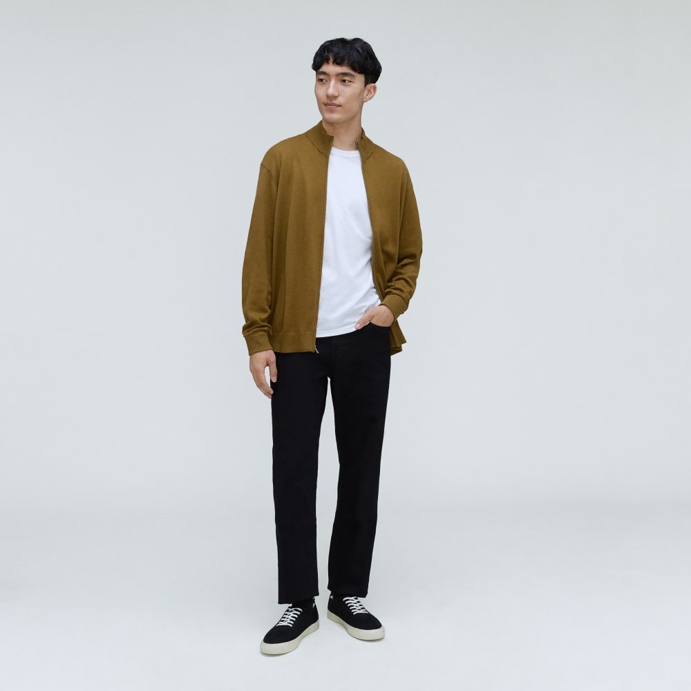 Everlane No Sweat Full Zip Sweater Tapenade Mens Size Medium NWOT